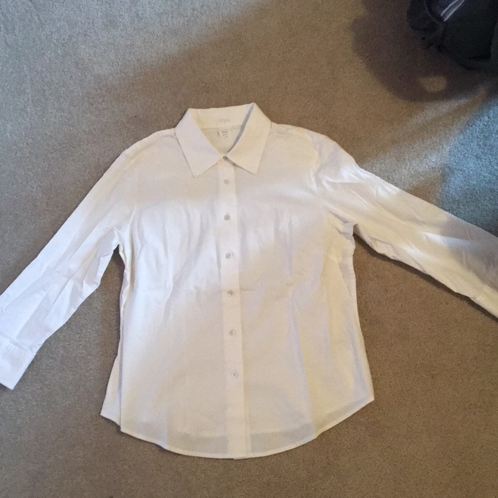 J. Crew white button-down cotton blouse